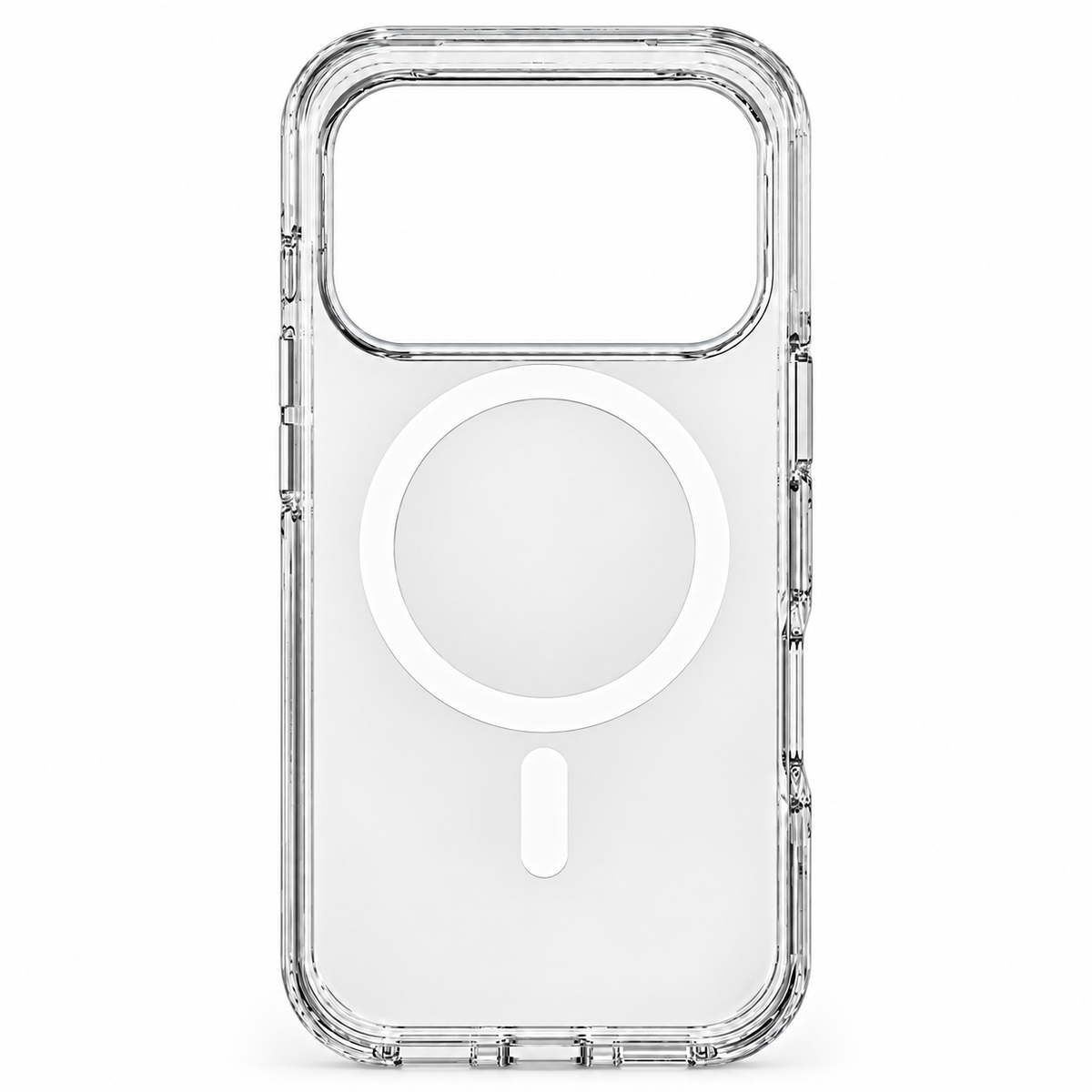 Clear Magnetic iPhone Case with Reinforced Corner Design — straight rear view